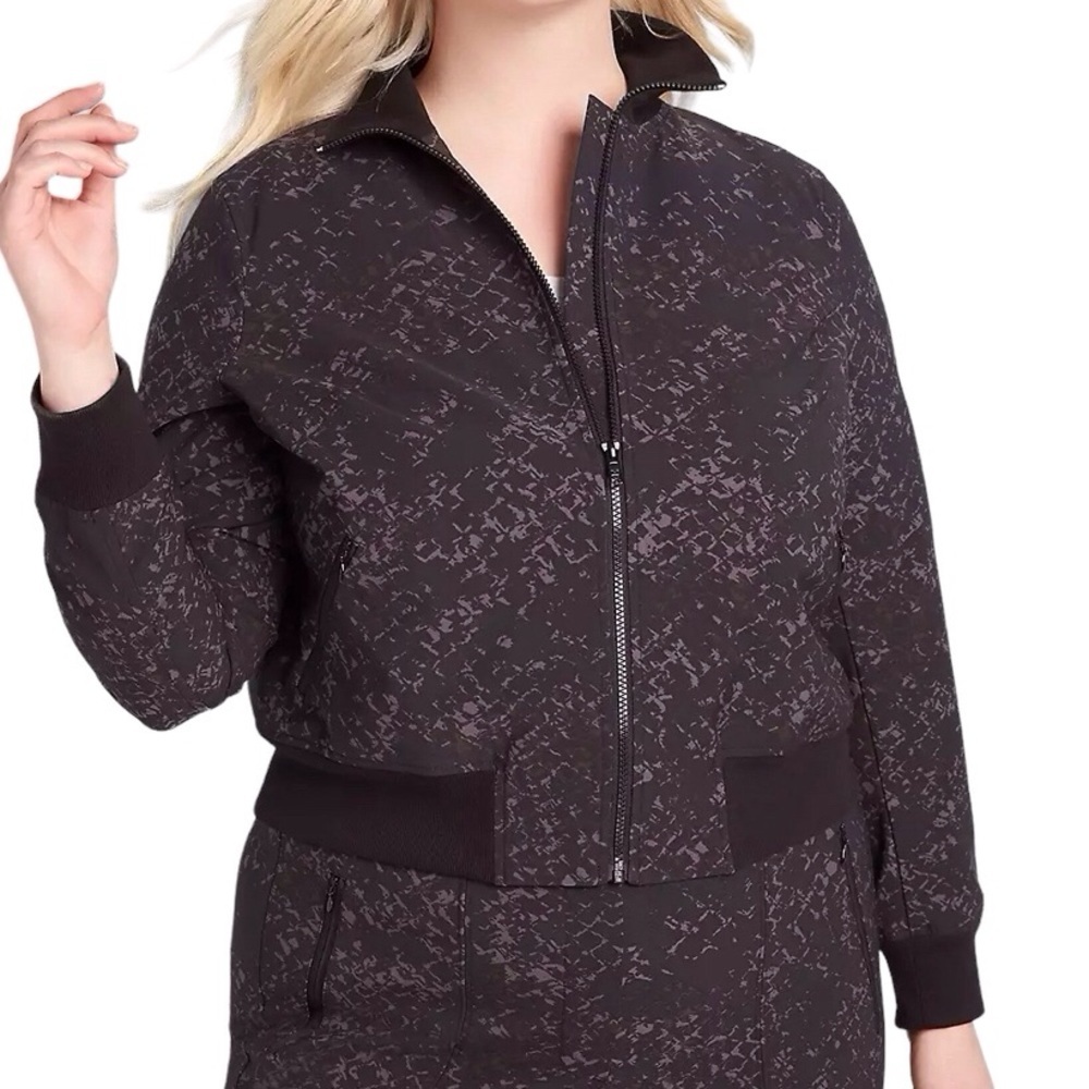 Lane Bryant Plus Size 18 On The Go Full Zip Bomber Jacket Viper Lightweight NEW